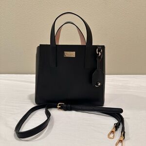Kate spade black leather tote bag